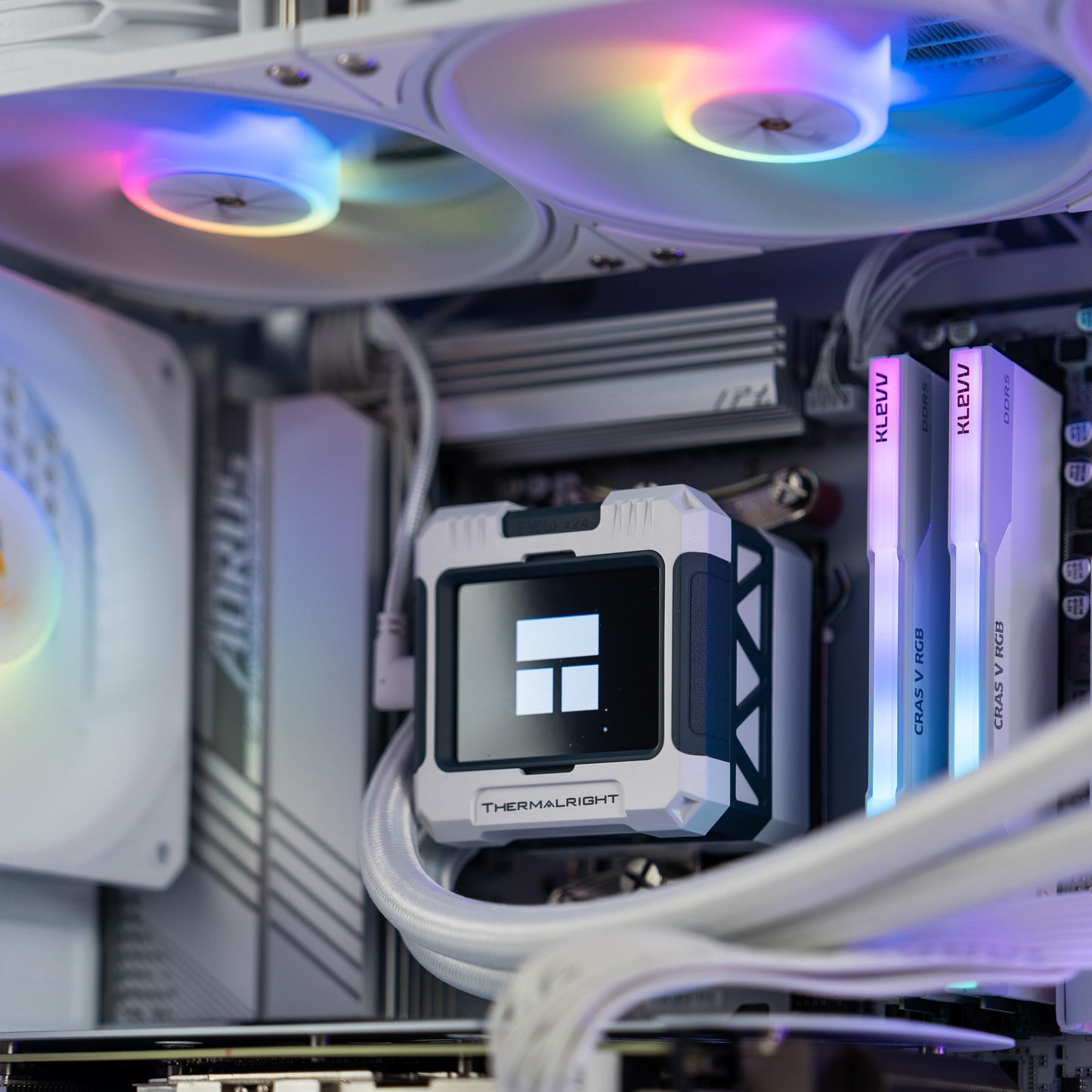 White custom AMD gaming PC with RGB lighting – Ryzen 7 7700 with NVIDIA RTX 4060 Ti 8GB, 32GB DDR5, 1TB SSD in Antec C5 case, perfect for smooth 1080p and 1440p gaming in Australia