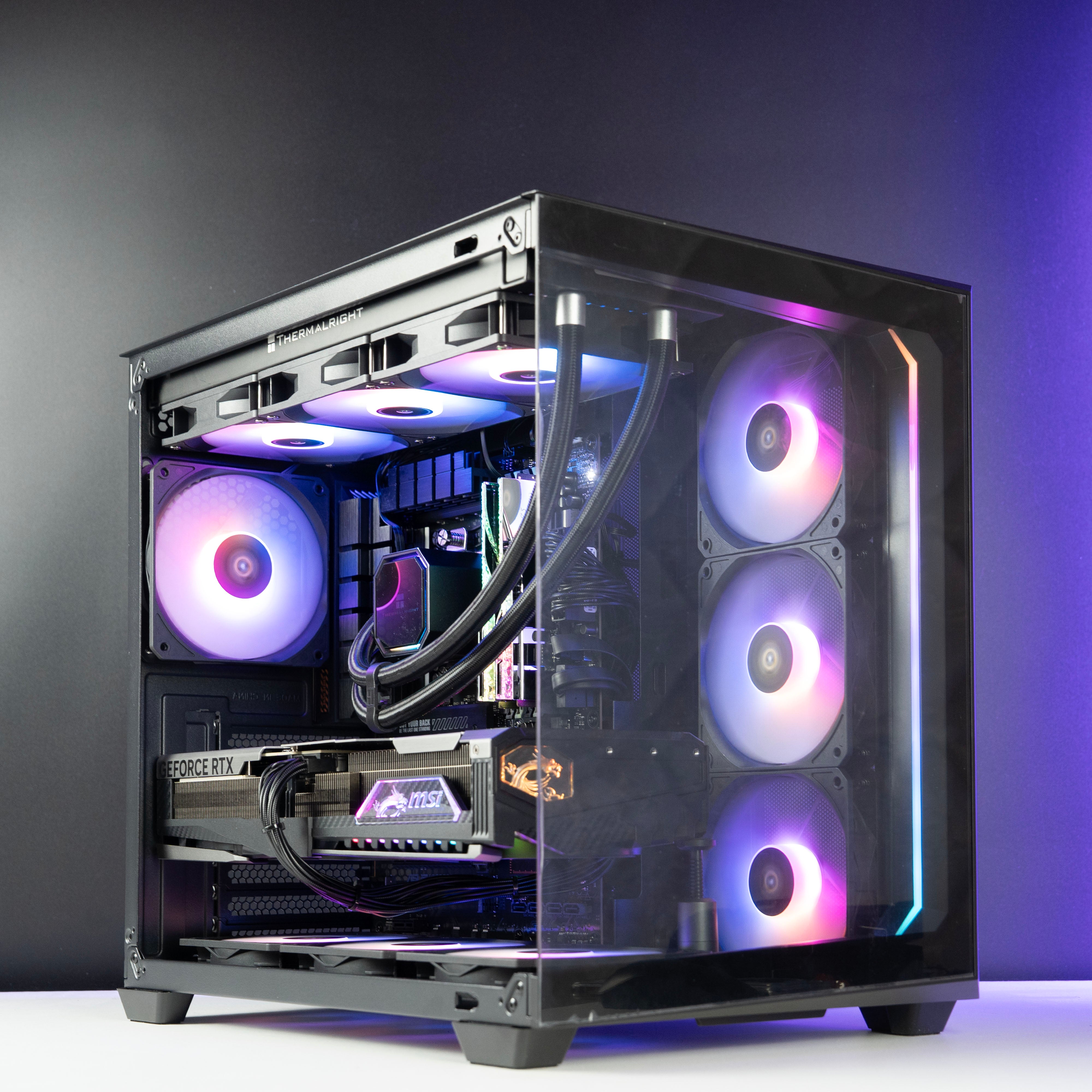 Black custom AMD gaming PC with RGB lighting – Ryzen 7 9800X3D with NVIDIA RTX 5070 Ti 16GB, 32GB DDR5, 2TB SSD in Antec C5 case, designed for 1440p and 4K gaming in Australia