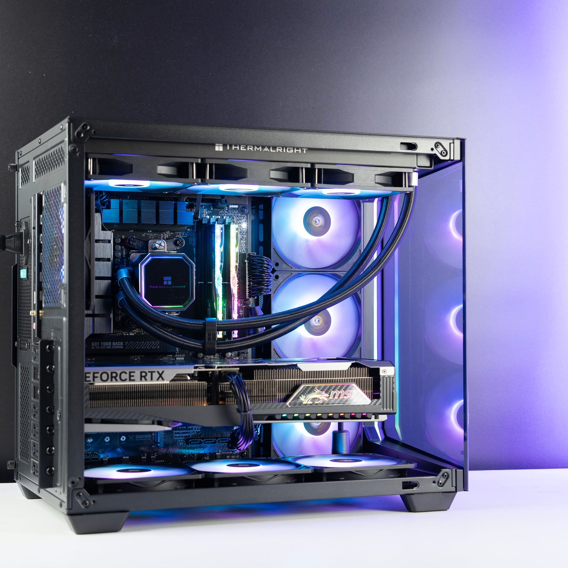 Black custom AMD gaming PC with RGB lighting – Ryzen 7 9800X3D with NVIDIA RTX 5070 Ti 16GB, 32GB DDR5, 2TB SSD in Antec C5 case, designed for 1440p and 4K gaming in Australia