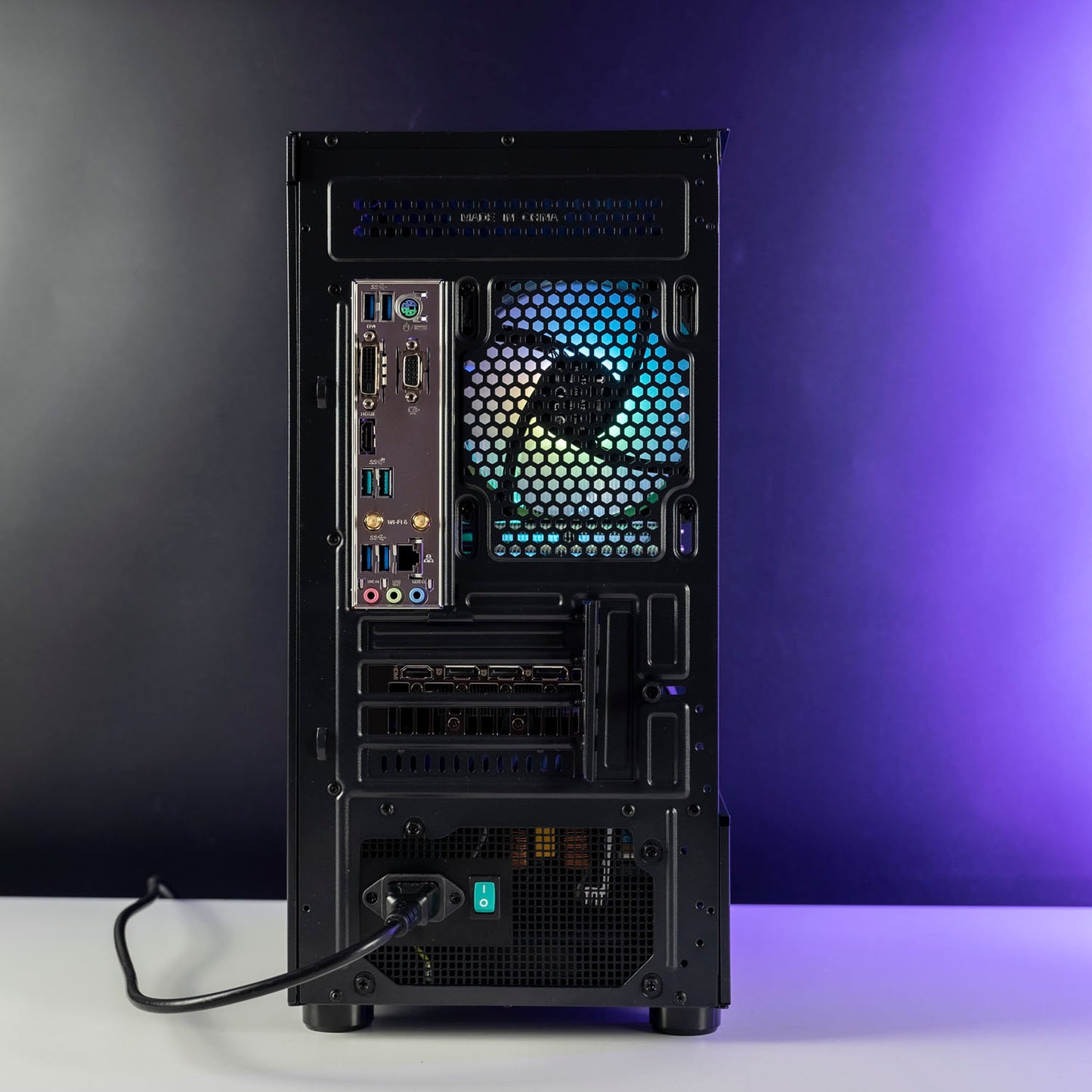 Black AMD custom gaming PC with RGB lighting – Ryzen 5 5600 with NVIDIA RTX 4060 8GB, 32GB DDR4, 1TB SSD in Thermaltake View 170 case, perfect for smooth 1080p and 1440p gaming in Australia