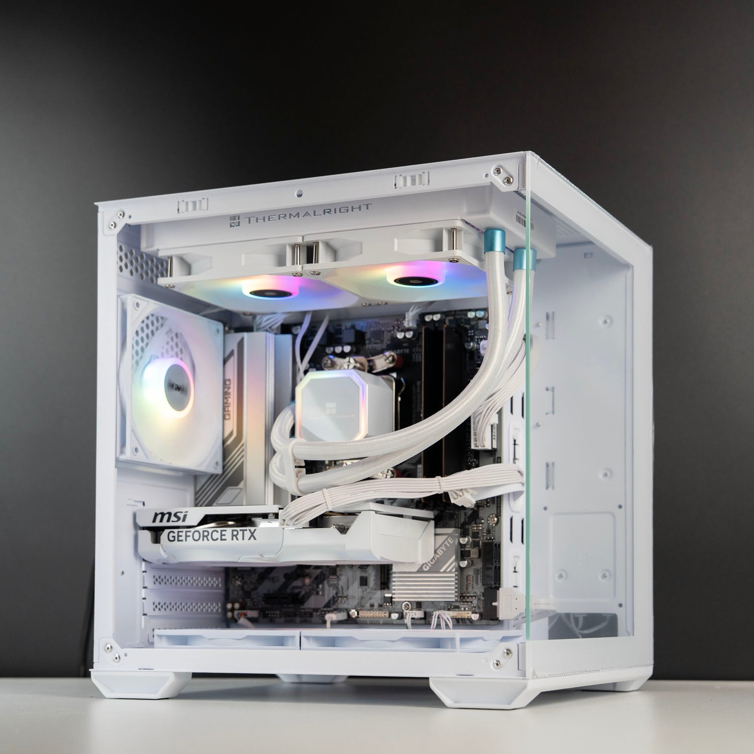 AMD gaming PC in Australia Ryzen 5 7500F RTX 5060 8GB 16GB DDR5 white gaming computer Okinos Mirage case