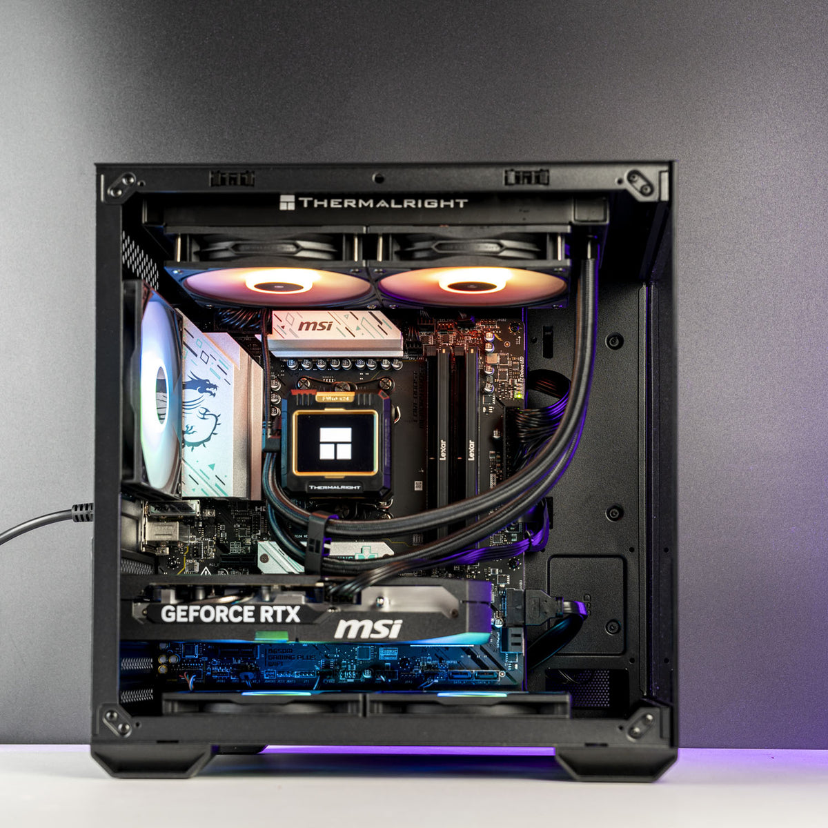 AMD Gaming PC side view, Thermaltake View 170 case in black