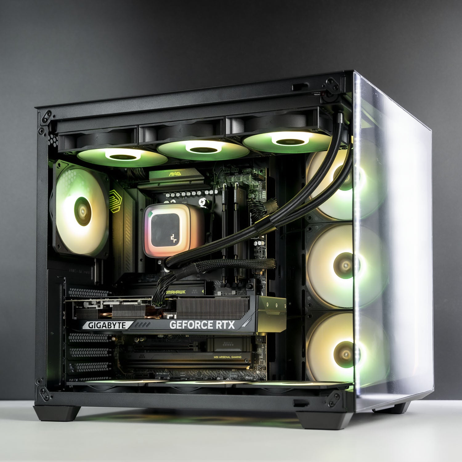 AMD Gaming PC with Ryzen 7 9700X and RTX 5070 — Antec C5 case in black, front view