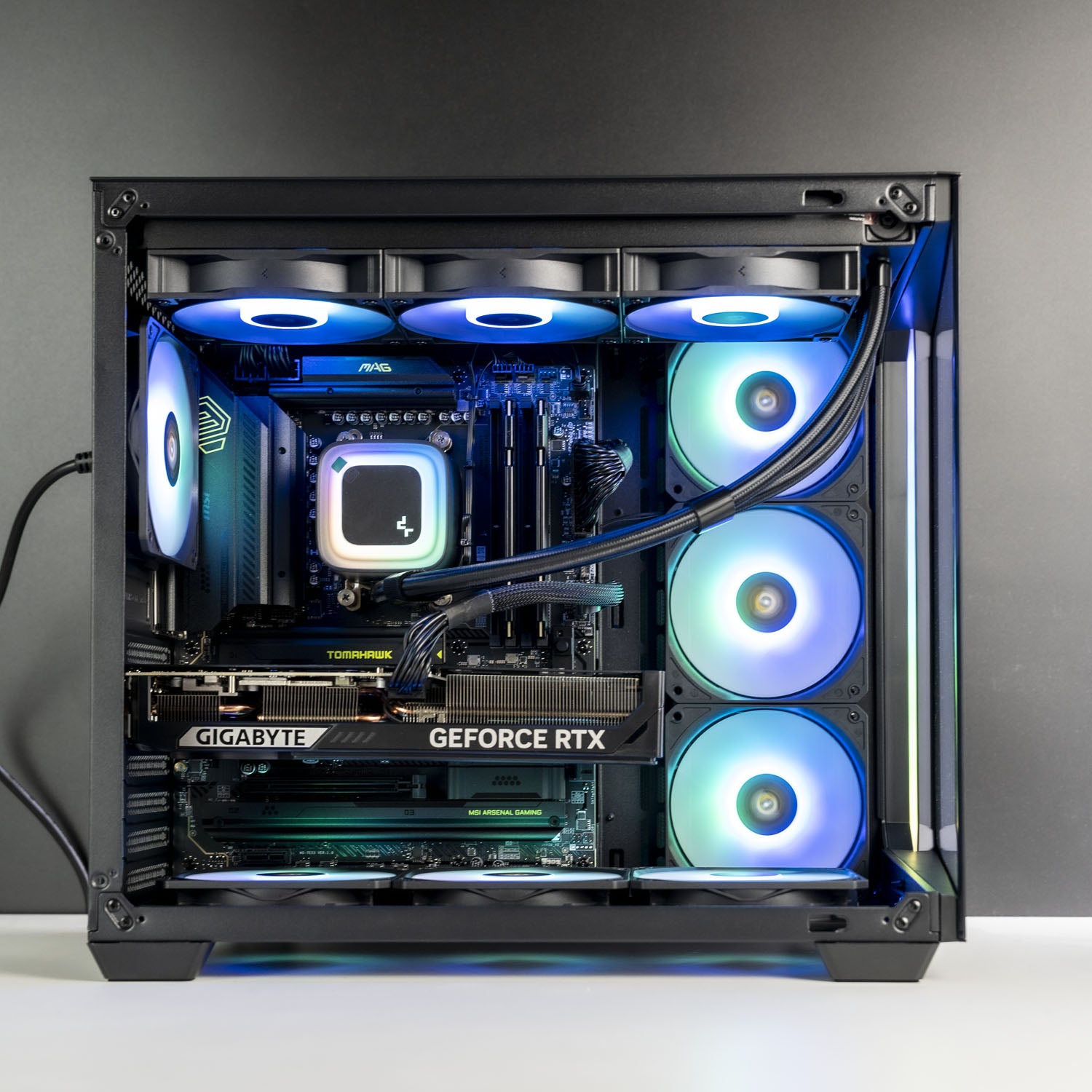Antec C5 case open showing RTX 5070 12GB installed