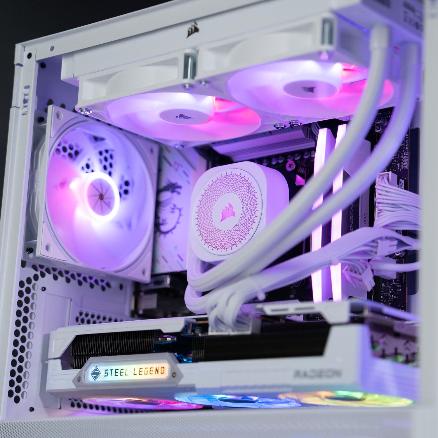 Custom All-White Gaming PC – AMD Ryzen 7 9700X Gigabyte RX 9070 XT 16GB ICE NZXT H3 Flow White