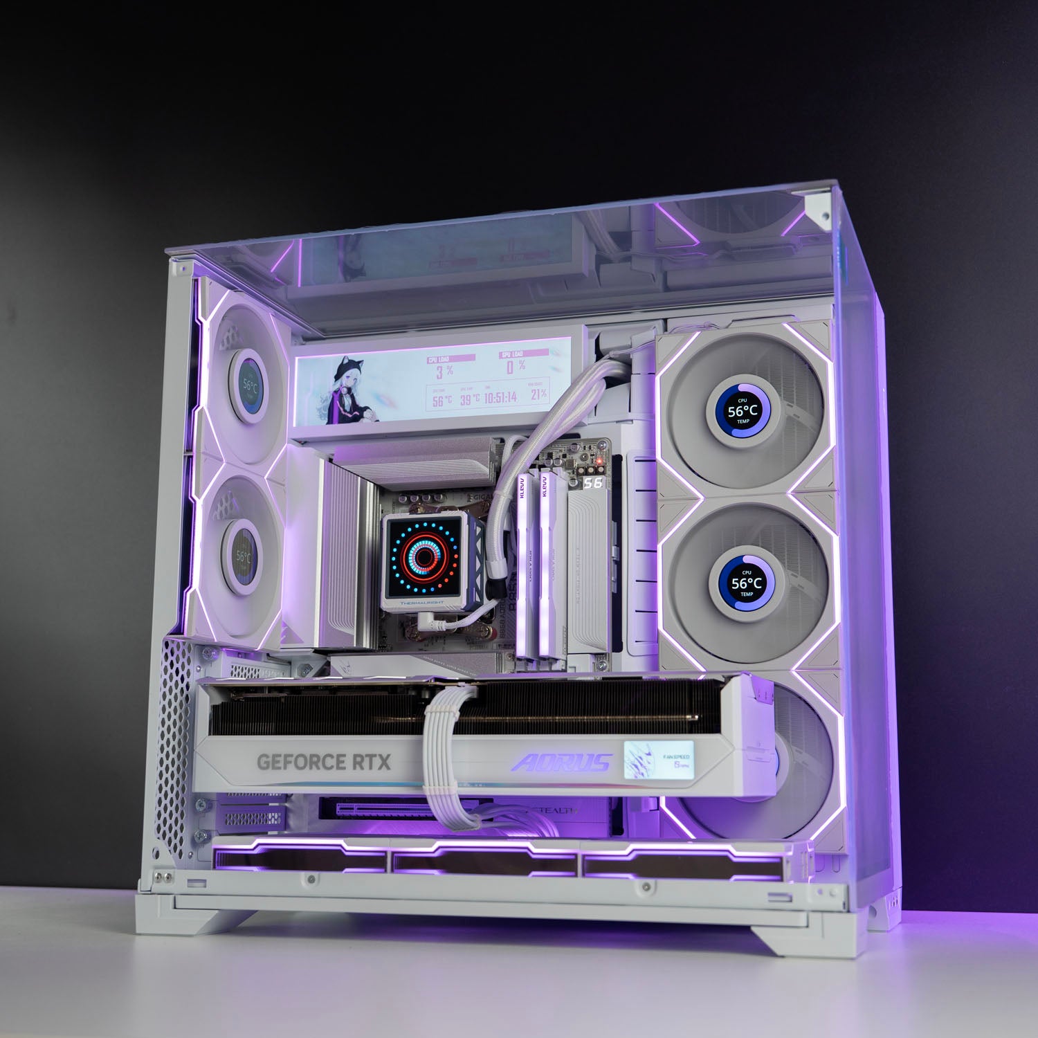 Custom All-White Gaming PC – AMD Ryzen 9 9950X3D RTX 5080 Gigabyte AORUS Stealth ICE Back-Connect Motherboard Lian Li O11