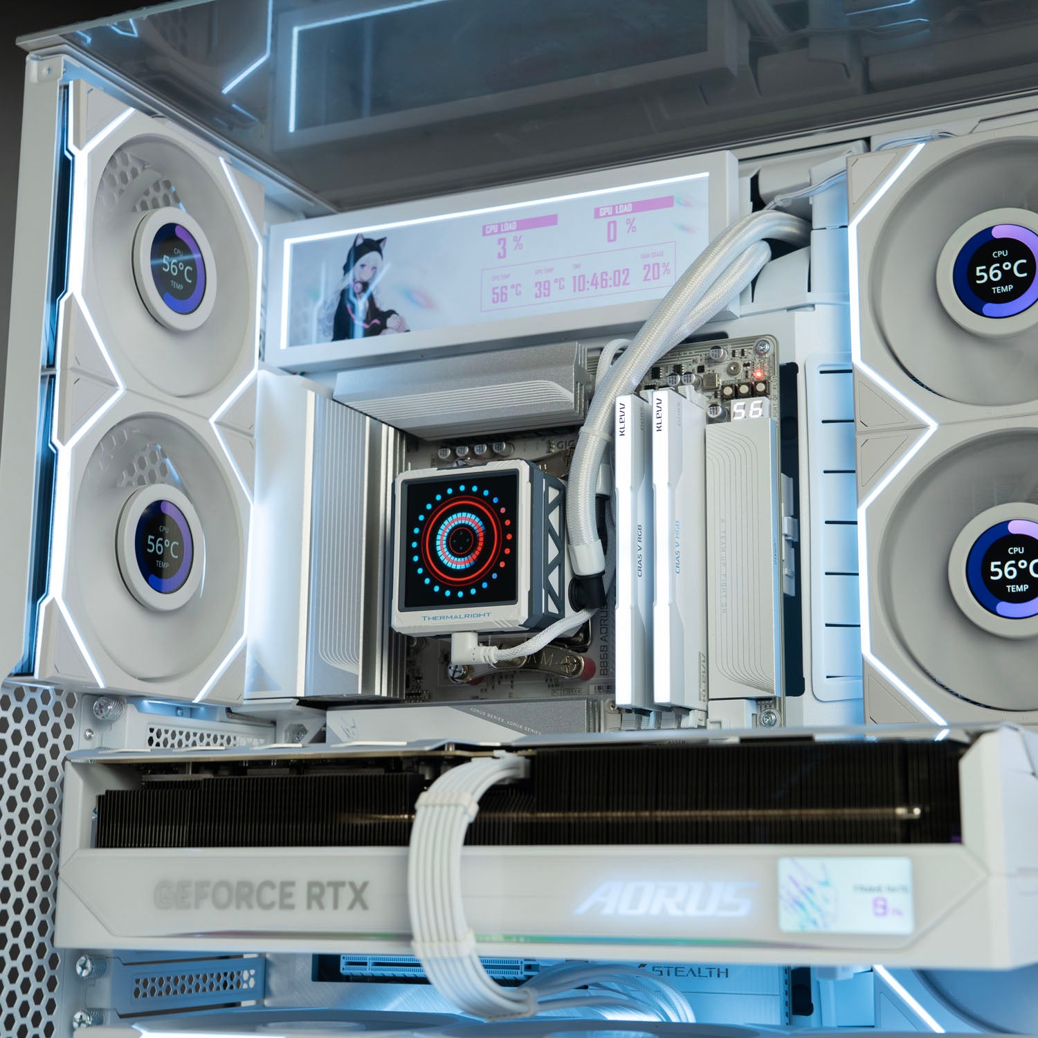 Custom All-White Gaming PC – AMD Ryzen 9 9950X3D RTX 5080 Gigabyte AORUS Stealth ICE Back-Connect Motherboard Lian Li O11