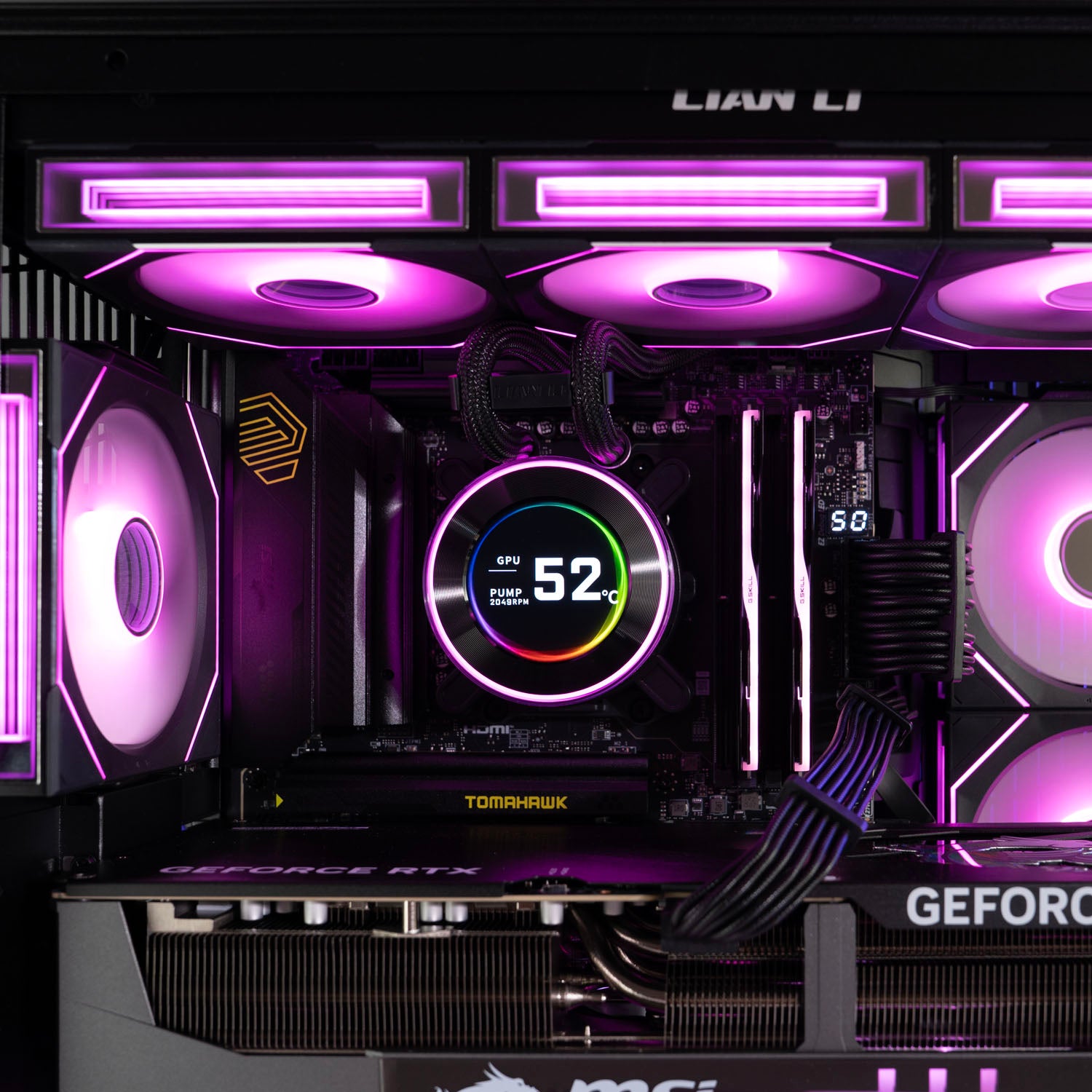 Custom All-Black Gaming PC – AMD Ryzen 9 9950X3D MSI RTX 5090 32GB Lian Li O11 Dynamic Mini V2 Hydroshift II 360 AIO