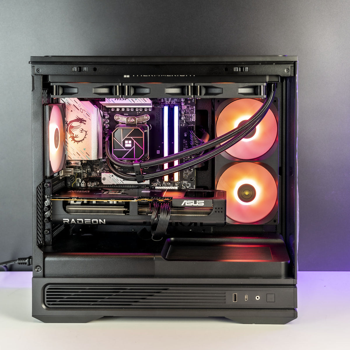 AMD Gaming PC side view, Antec C2M case in black