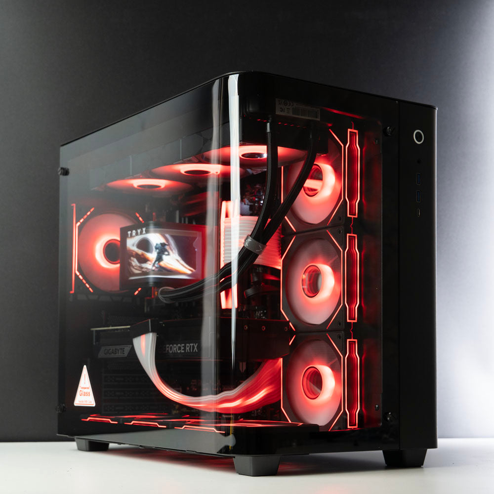 High-end panoramic gaming PC with Ryzen 9 9950X3D, RTX 5080 16GB, 64GB DDR5, 2TB SSD & 360mm liquid cooling. Ships Australia-wide with 2-year warranty.