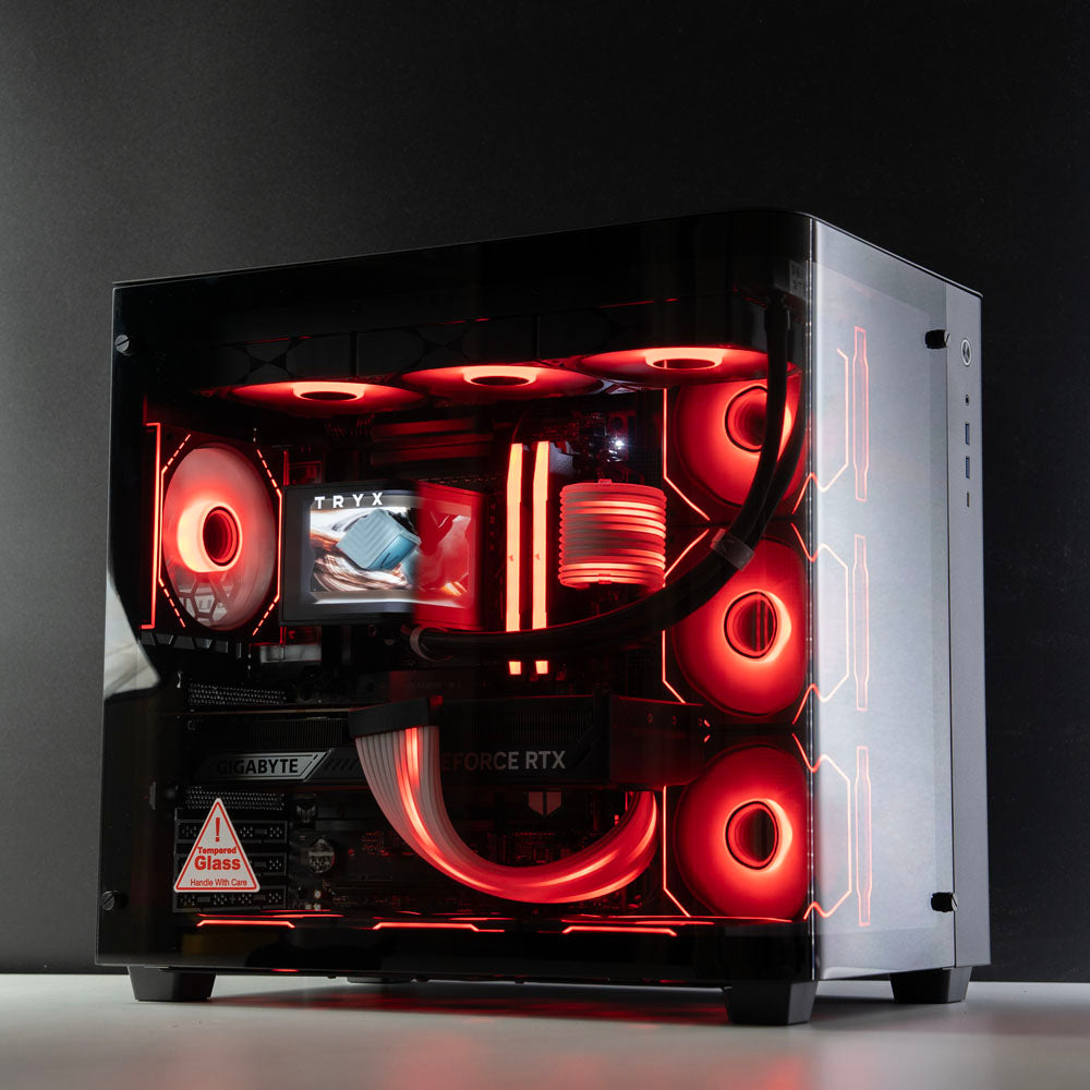 High-end panoramic gaming PC with Ryzen 9 9950X3D, RTX 5080 16GB, 64GB DDR5, 2TB SSD & 360mm liquid cooling. Ships Australia-wide with 2-year warranty.