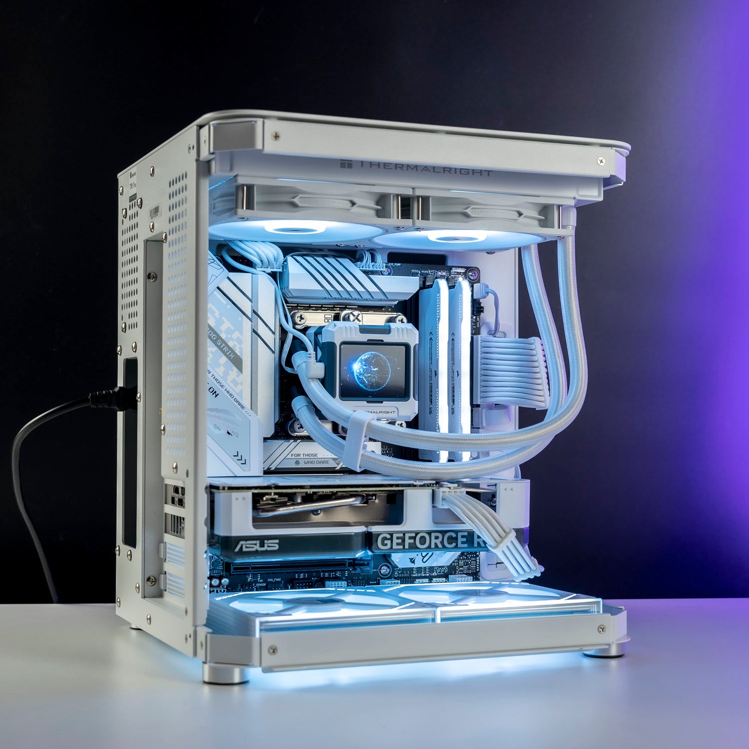 White Intel custom gaming PC with RGB lighting – Intel Core i5-12600KF with NVIDIA RTX 4060 Ti 8GB, 32GB DDR5, 1TB SSD in Jonsbo TK-1 case, ideal for smooth 1080p and 1440p gaming in Australia