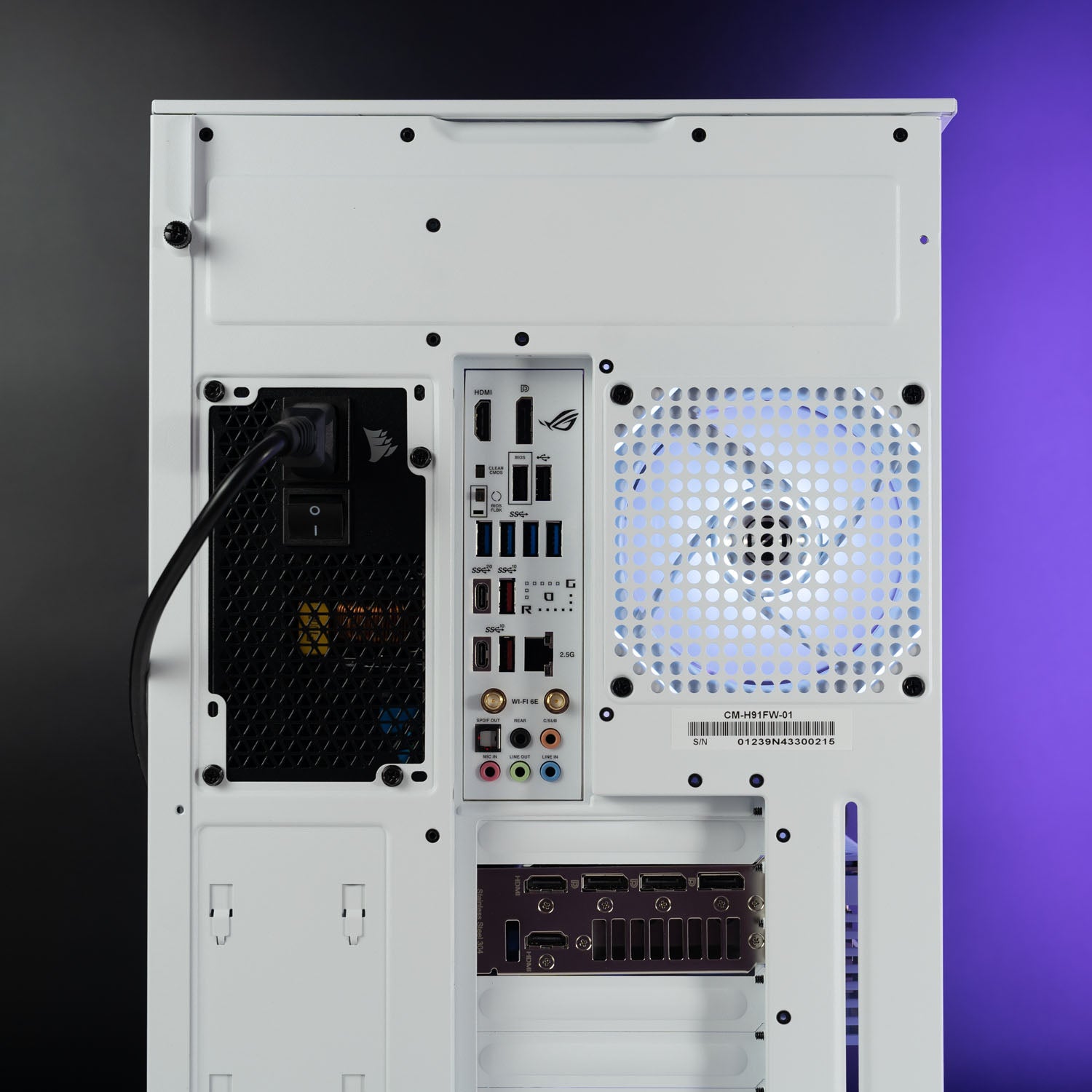 White Intel custom gaming PC with RGB lighting – Intel Core i9-14900K with ASUS ROG Strix RTX 4090, 32GB DDR5, 4TB SSD in NZXT H9 Flow case, designed for 4K and 8K ultra gaming and content creation in Australia