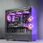 Black AMD custom gaming PC with RGB lighting– Ryzen 7 7800X3D with RTX 5070 Ti, 32GB DDR5, 2TB SSD in Montech XR case, built for 1440p/4K gaming in Australia