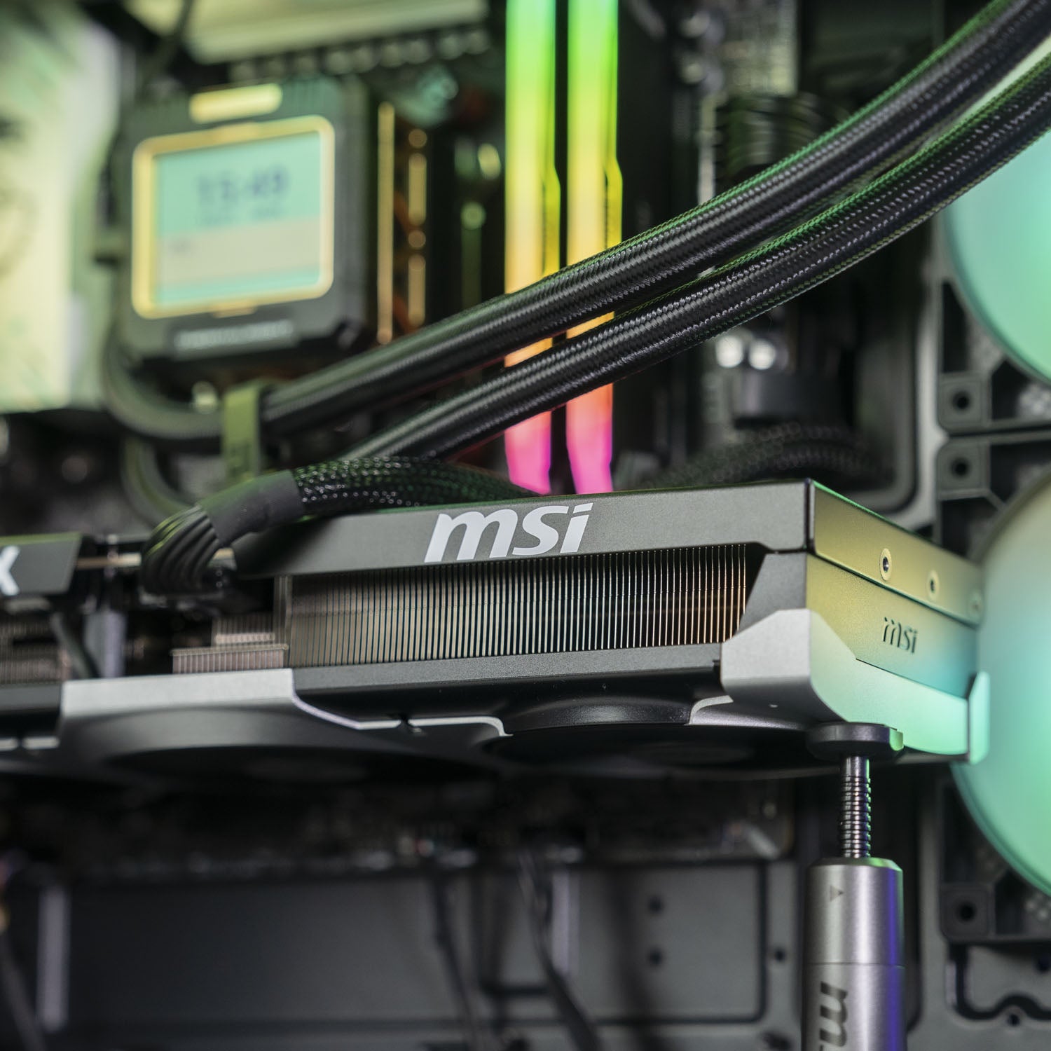 Black AMD custom gaming PC with RGB lighting– Ryzen 7 7800X3D with RTX 5070 Ti, 32GB DDR5, 2TB SSD in Montech XR case, built for 1440p/4K gaming in Australia