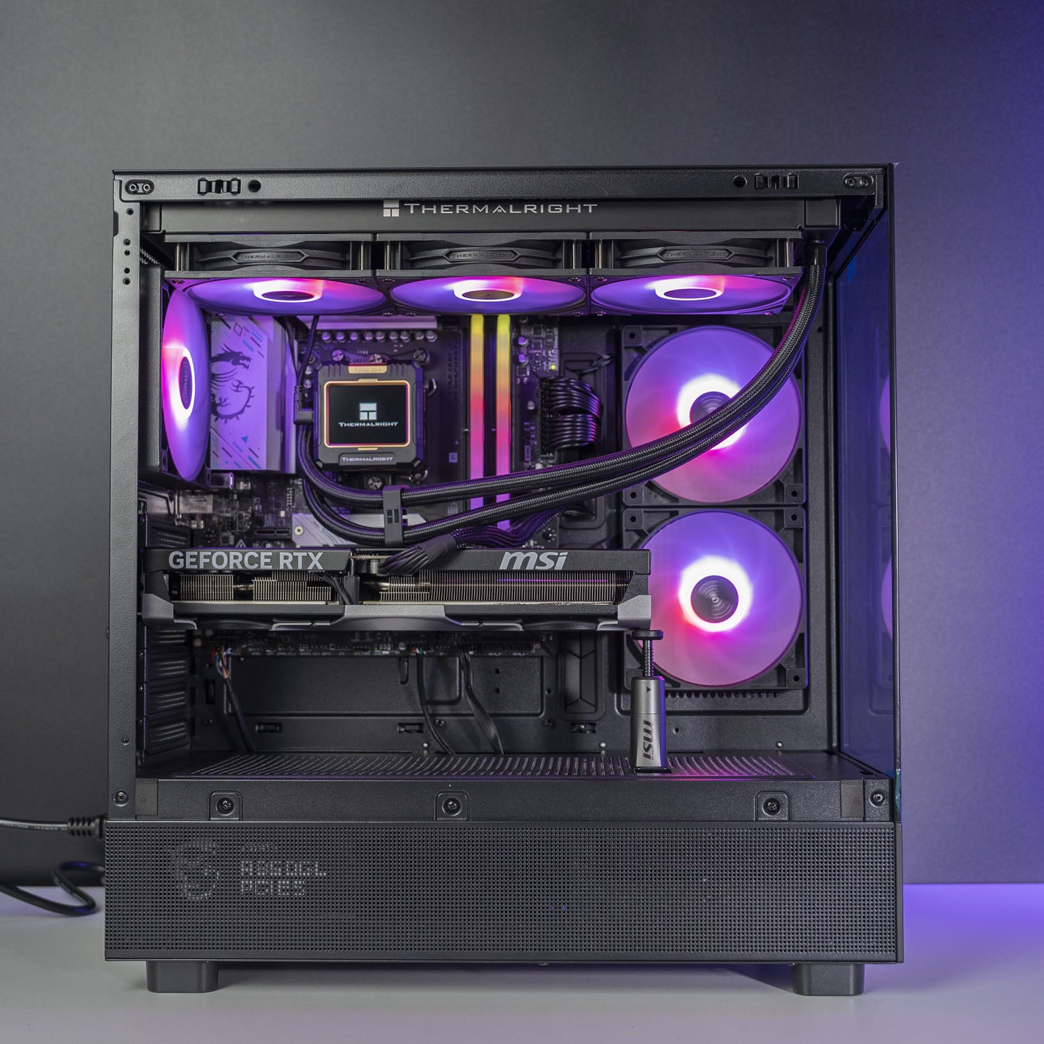 Black AMD custom gaming PC with RGB lighting– Ryzen 7 7800X3D with RTX 5070 Ti, 32GB DDR5, 2TB SSD in Montech XR case, built for 1440p/4K gaming in Australia