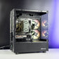 Black AMD custom gaming PC with RGB lighting – Ryzen 5 5600 with NVIDIA RTX 4060 8GB, 32GB DDR4, 1TB SSD in Thermaltake View 170 case, perfect for smooth 1080p and 1440p gaming in Australia