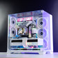 White AMD custom gaming PC with RGB lighting – Ryzen 7 7800X3D with NVIDIA RTX 5090 32GB, 64GB DDR5, 4TB SSD in Lian Li O11 Vision Compact case, designed for 4K and 8K ultra gaming and content creation in Australia