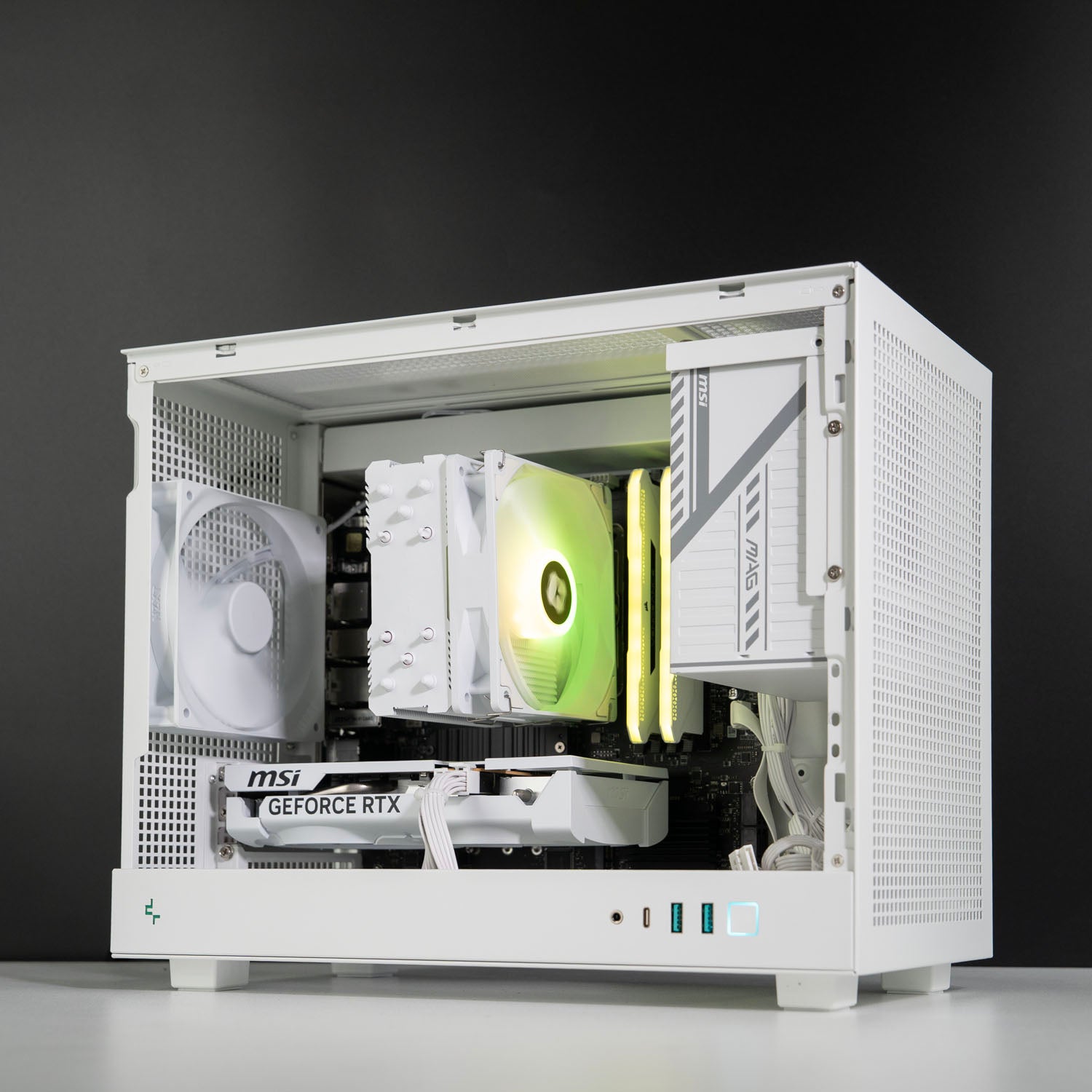 Custom White Budget Gaming PC – AMD Ryzen 5 5600 MSI RTX 5060 8GB Deepcool CH160 Plus White 1080p