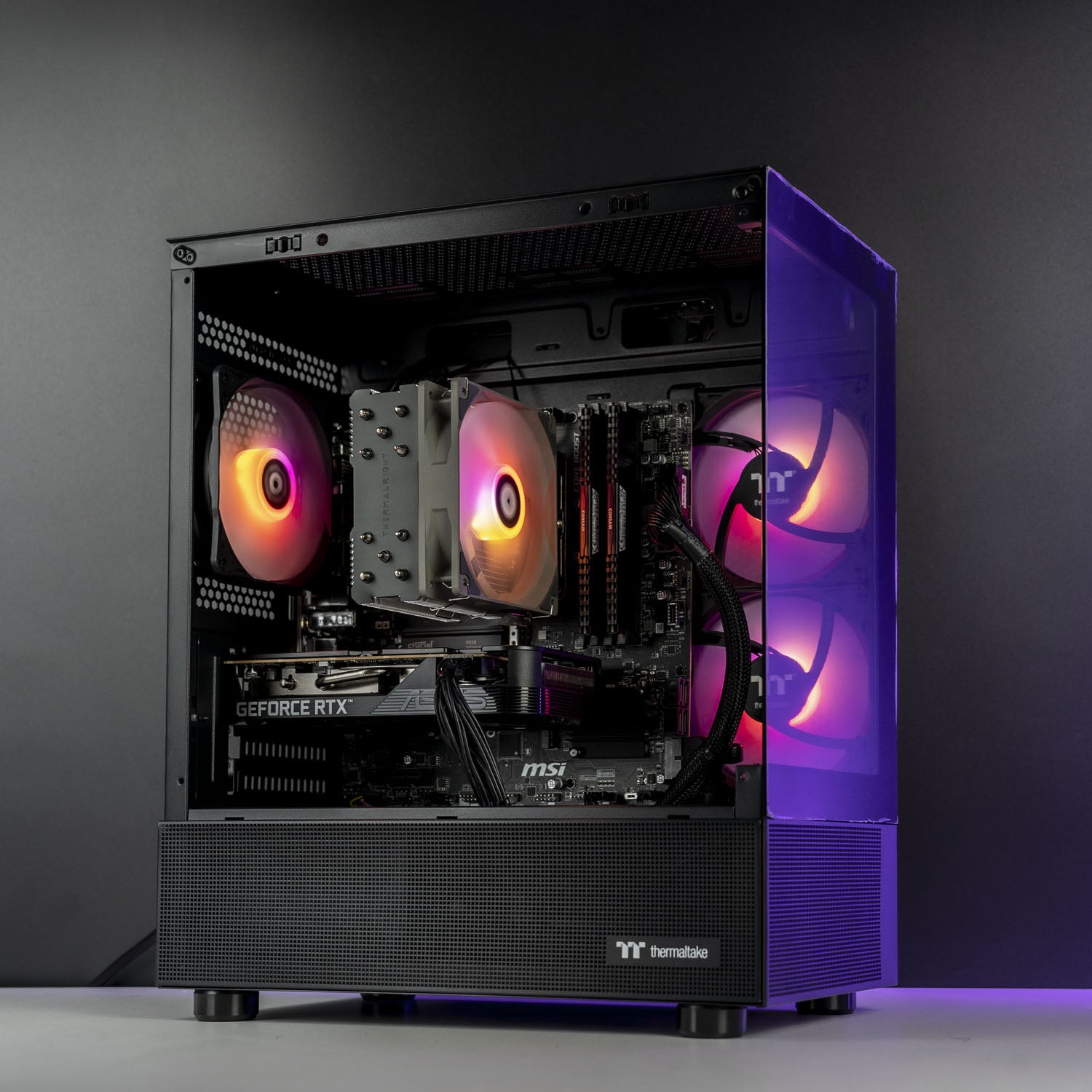 Custom Black Budget Gaming PC – AMD Ryzen 5 5600 ASUS RTX 5050 8GB Thermaltake View 170 mATX 1080p Gaming