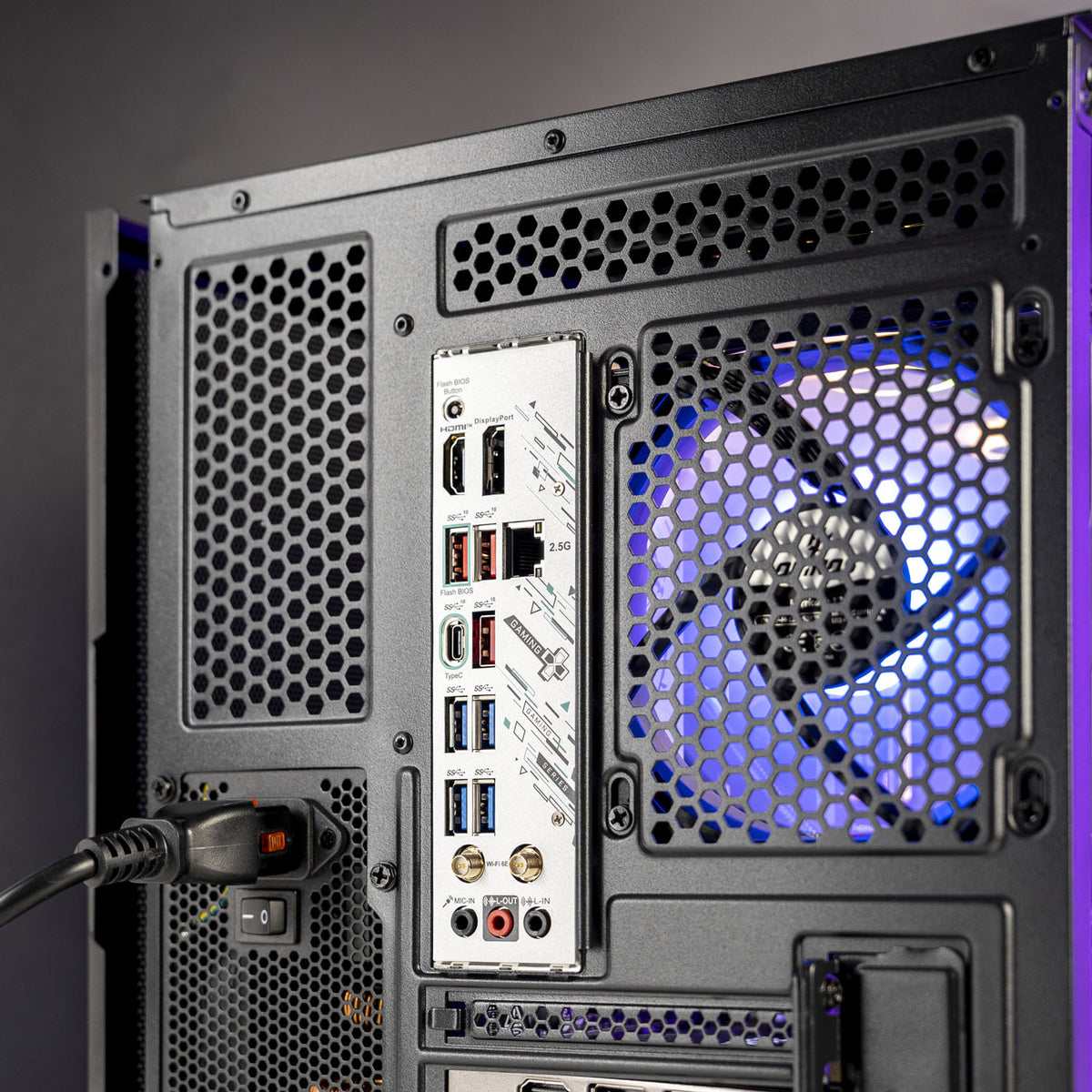 Rear Motherboard IO showing USB connection ports
