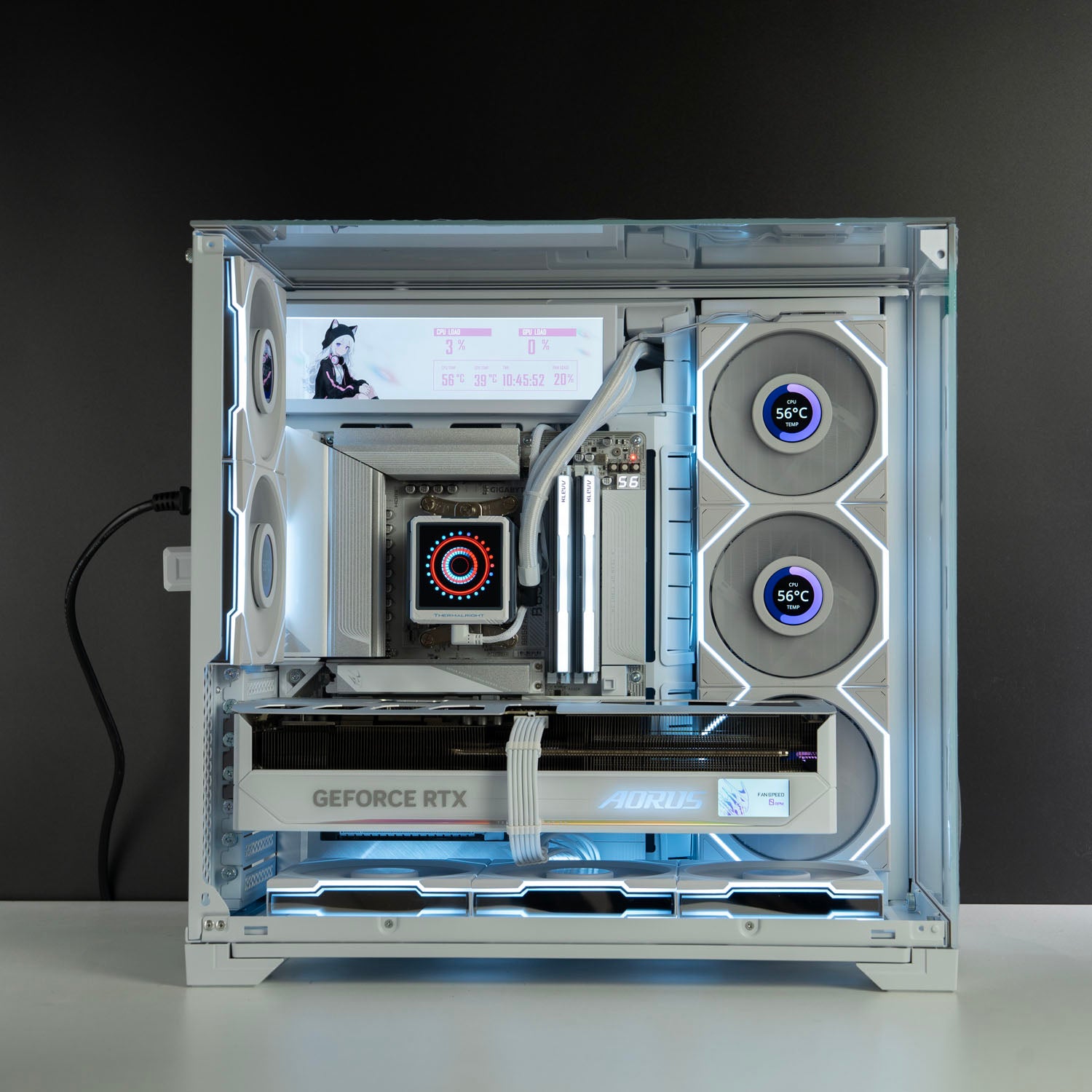 Custom All-White Gaming PC – AMD Ryzen 9 9950X3D RTX 5080 Gigabyte AORUS Stealth ICE Back-Connect Motherboard Lian Li O11
