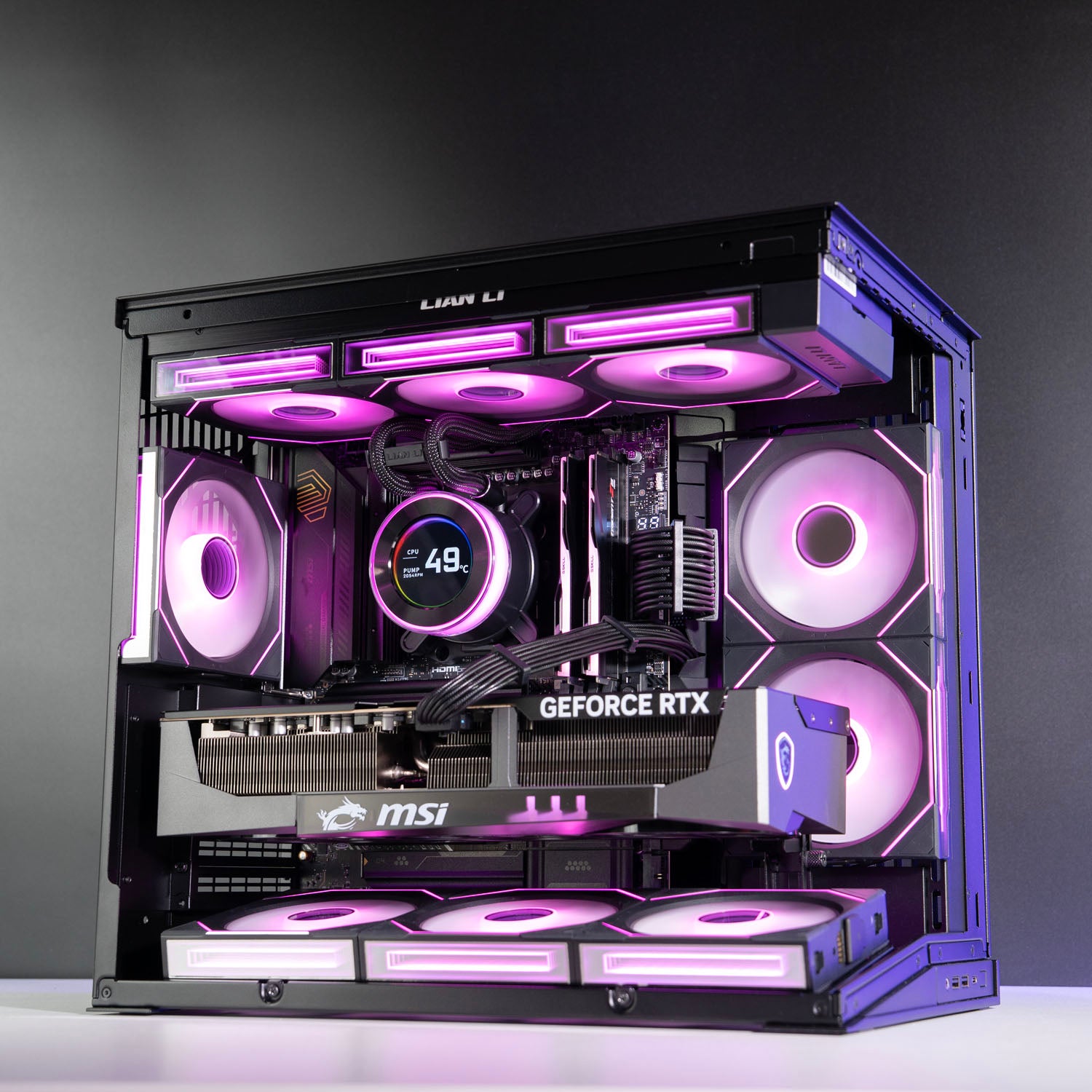 Custom All-Black Gaming PC – AMD Ryzen 9 9950X3D MSI RTX 5090 32GB Lian Li O11 Dynamic Mini V2 Hydroshift II 360 AIO