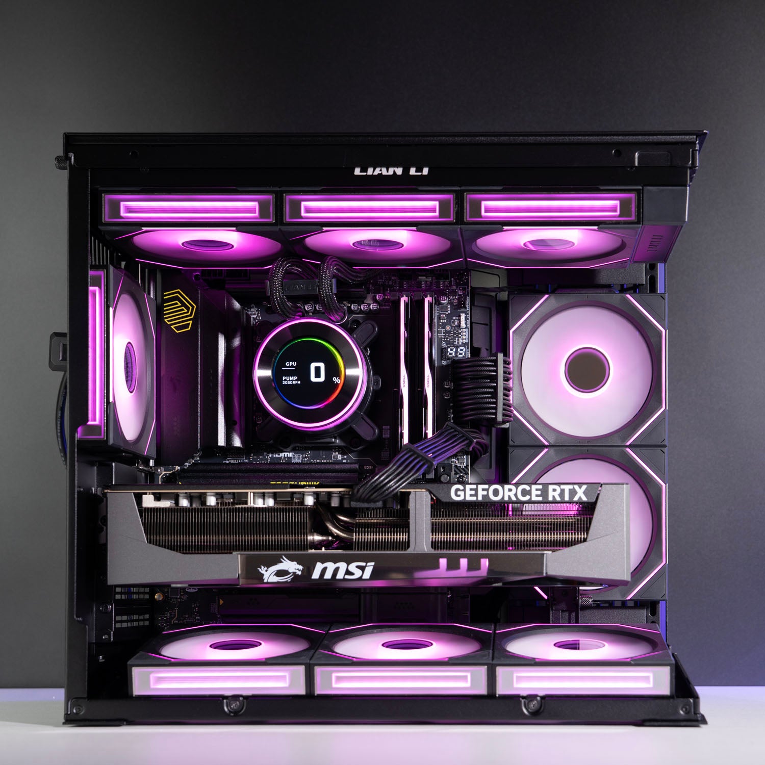 Custom All-Black Gaming PC – AMD Ryzen 9 9950X3D MSI RTX 5090 32GB Lian Li O11 Dynamic Mini V2 Hydroshift II 360 AIO