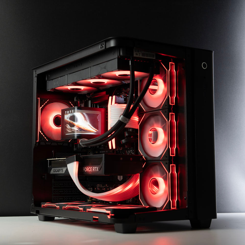High-end panoramic gaming PC with Ryzen 9 9950X3D, RTX 5080 16GB, 64GB DDR5, 2TB SSD & 360mm liquid cooling. Ships Australia-wide with 2-year warranty.