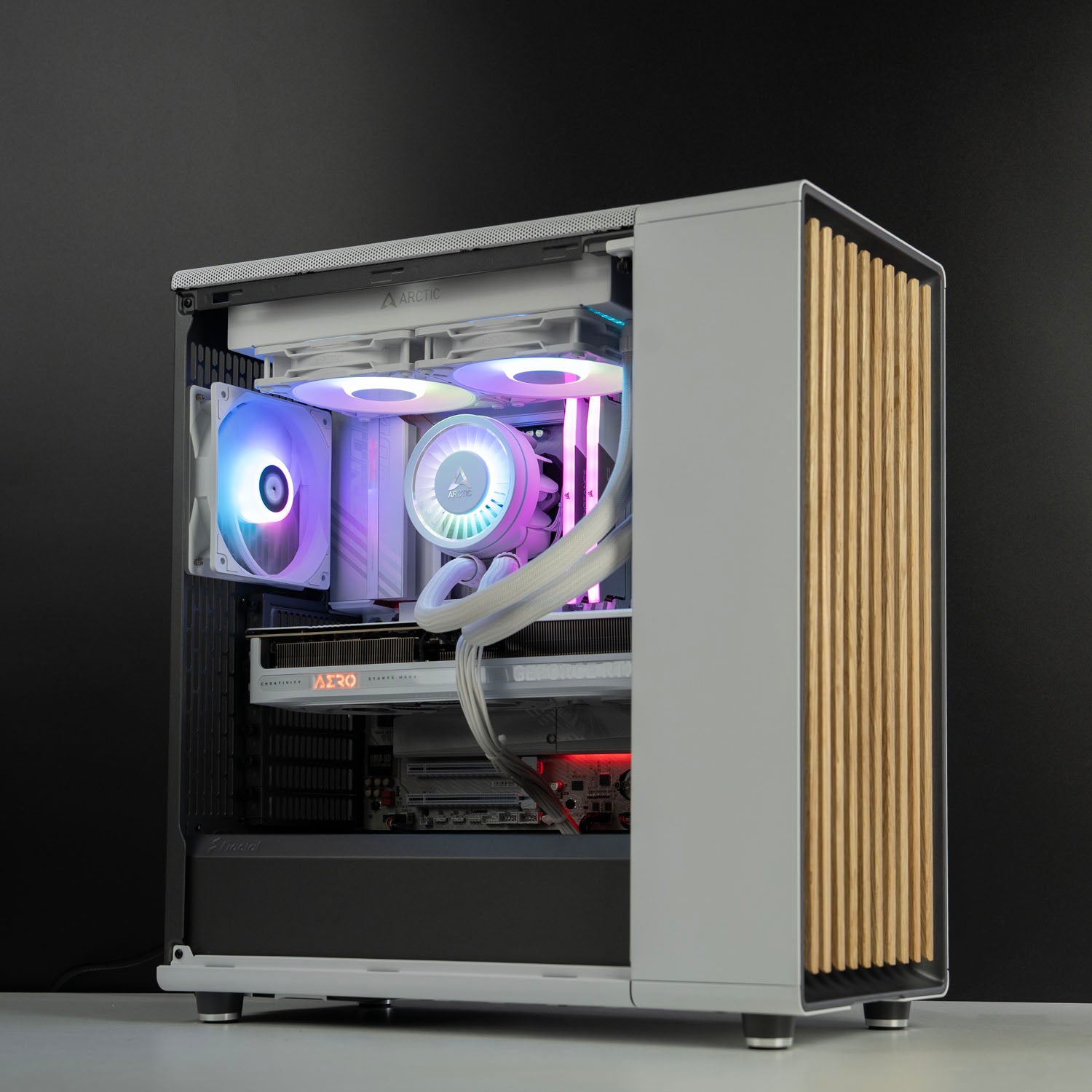 Custom All-White Workstation Gaming PC – Intel Core Ultra 7 270K Plus RTX 5080 Fractal Design North Chalk White
