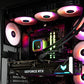 Black Intel custom gaming PC with RGB lighting – Intel Core i9-14900K with ASUS TUF RTX 4090 24GB, 32GB DDR5, 4TB SSD in a high-end case, built for 4K and 8K gaming and content creation in Australia