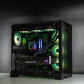 Black Intel custom gaming PC with RGB lighting – Intel Core i9-14900K with ASUS TUF RTX 4090 24GB, 32GB DDR5, 4TB SSD in a high-end case, built for 4K and 8K gaming and content creation in Australia