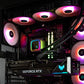 Black Intel custom gaming PC with RGB lighting – Intel Core i9-14900K with ASUS TUF RTX 4090 24GB, 32GB DDR5, 4TB SSD in a high-end case, built for 4K and 8K gaming and content creation in Australia 